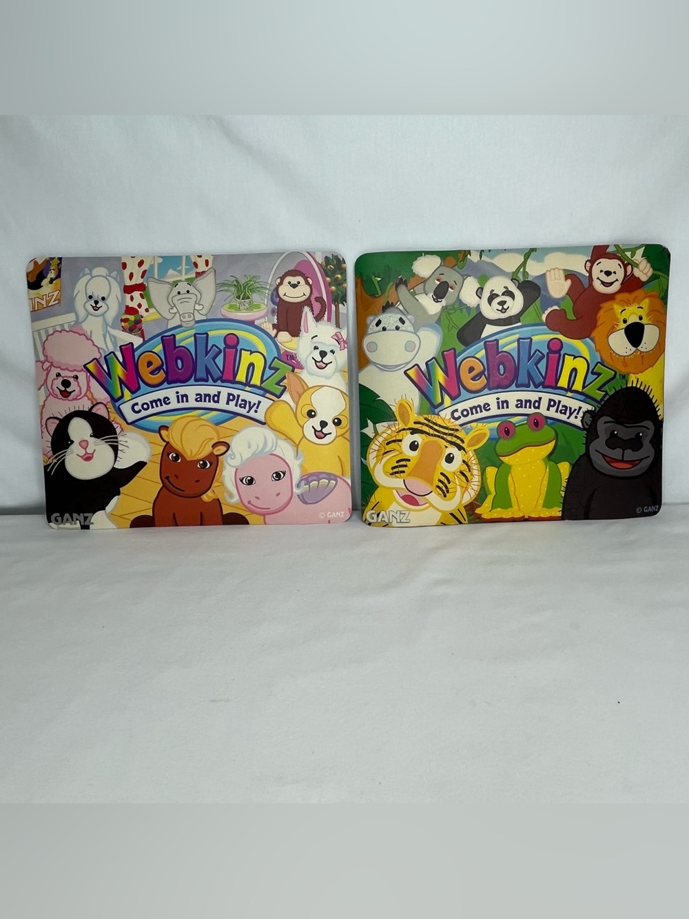 Vintage Ganz Webkinz Set of 2 Mousepads-"Its a Jungle" & "Come in and Play"1990s